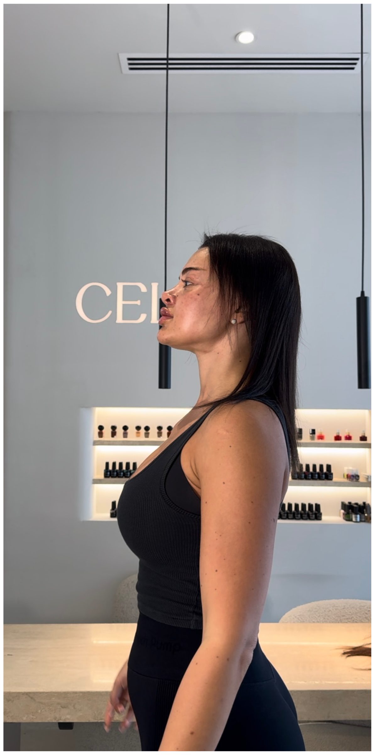 Before capsule hair extensions — Dubai client